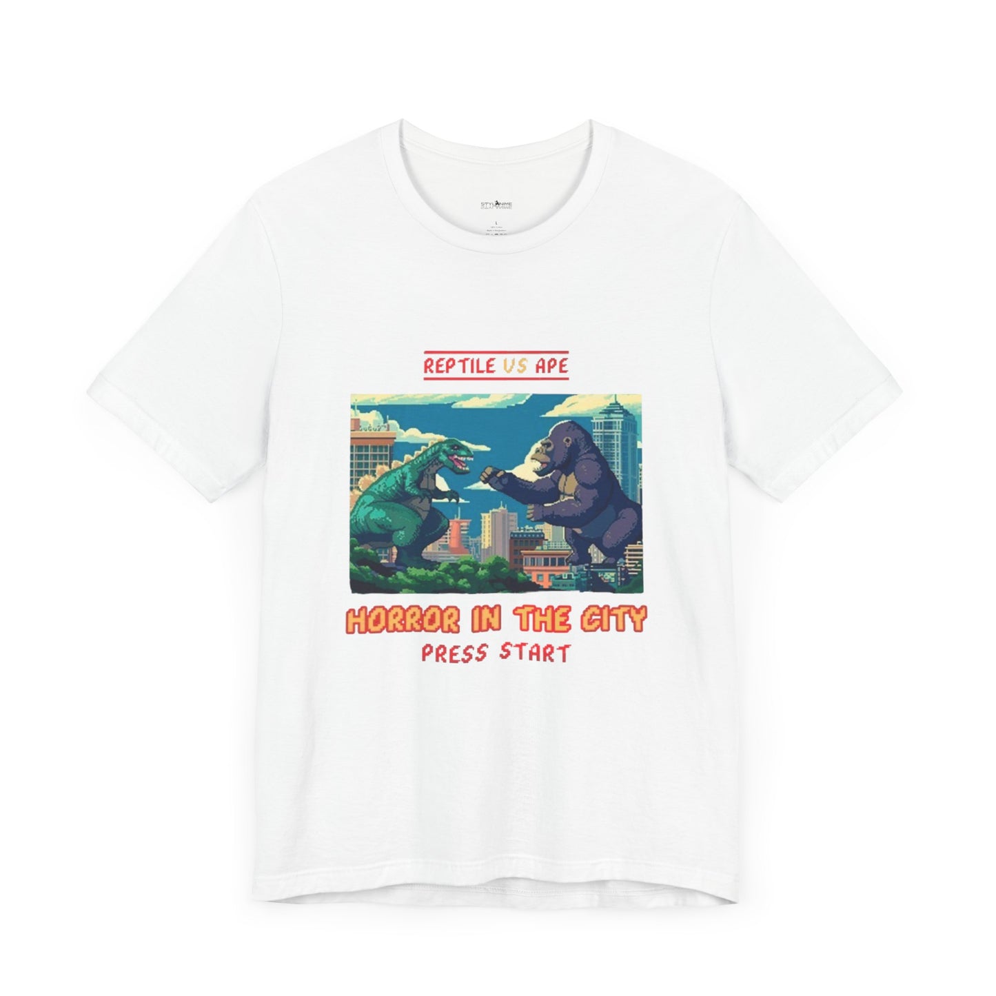 8 Bit Reptile vs Ape Graphic Anime T-shirt