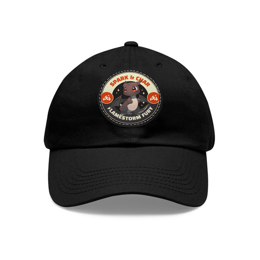 Flamestorm Fury Dragon Badge Leather Patch Hat