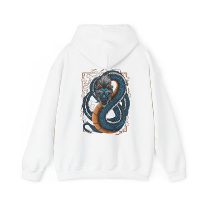 Blue Japanese Dragon Graphic Hoodie