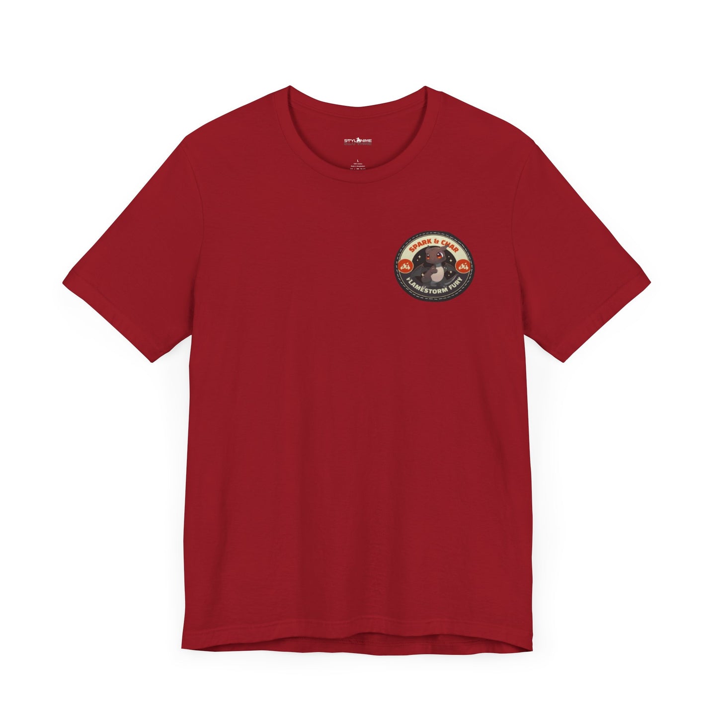 Flamestorm Fury Dragon Badge Graphic Anime T-shirt