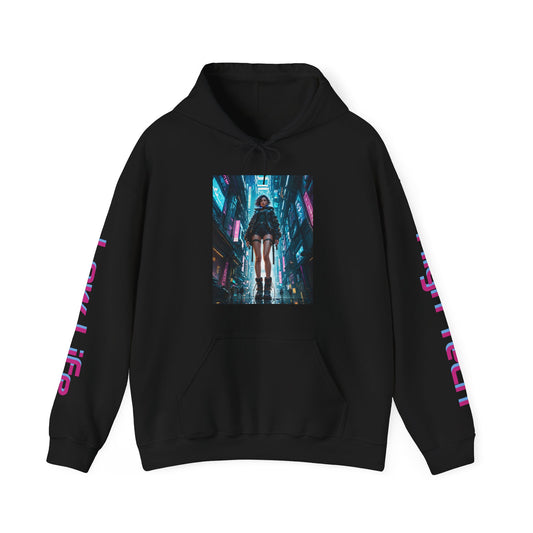 High Tech Low Life Cyberpunk Graphic Anime Hoodie