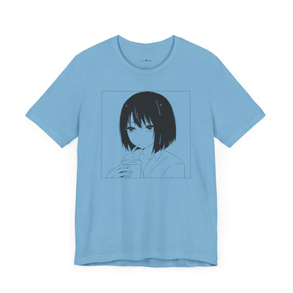 Sip in Style: Graphic Anime Girl T-shirt