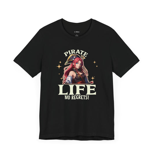 No Regrets Pirate Anime Girl Graphic T-shirt