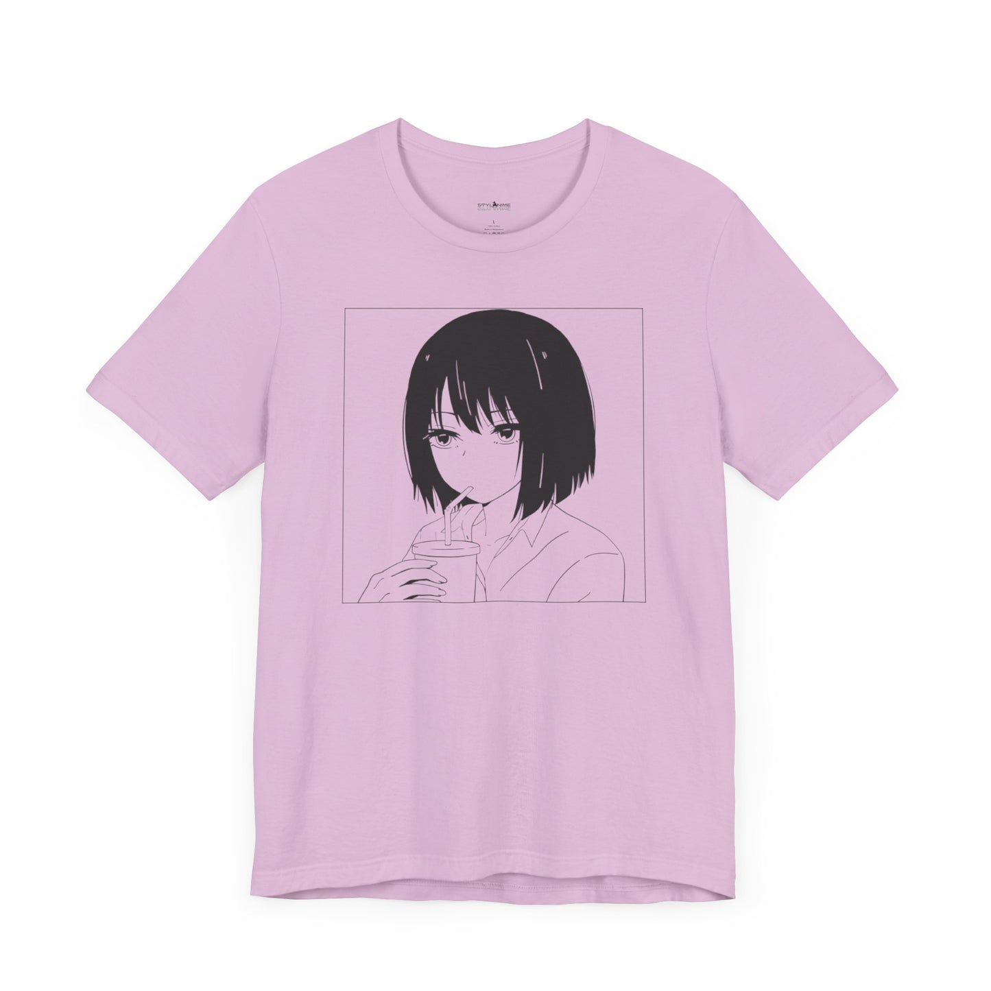 Sip in Style: Graphic Anime Girl T-shirt