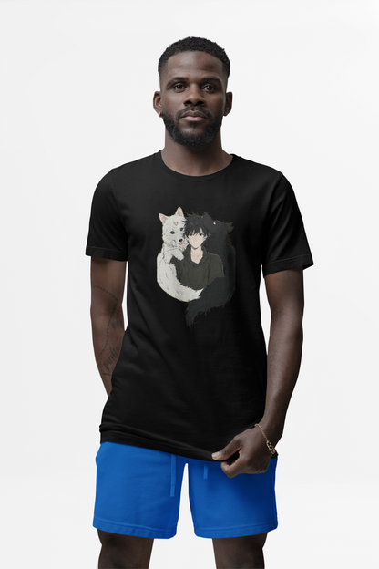 Master of Moon Spirits: Yin and Yang Wolves Graphic Anime T-shirt