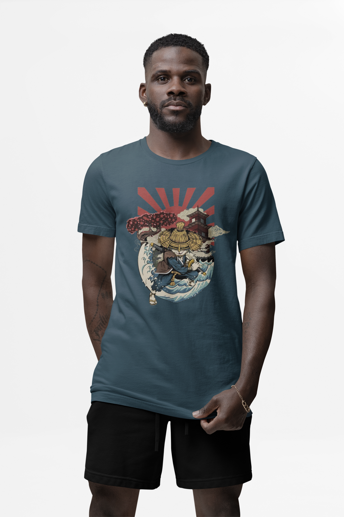 Ronin Cat Graphic Anime T-shirt