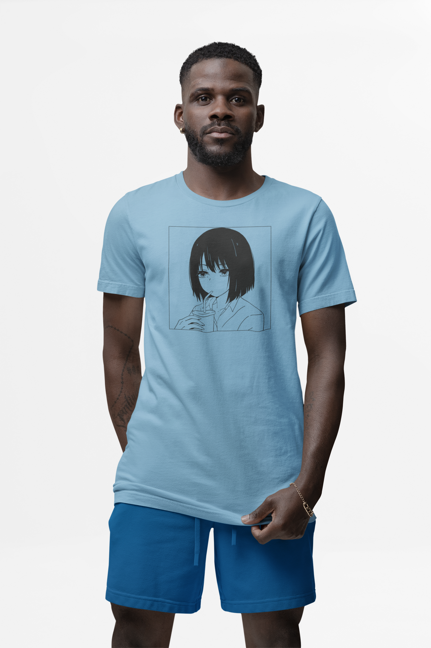 Sip in Style: Graphic Anime Girl T-shirt