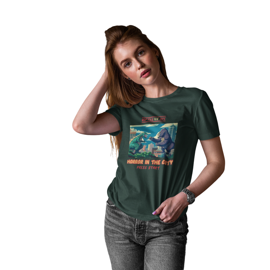 8 Bit Reptile vs Ape Graphic Anime T-shirt