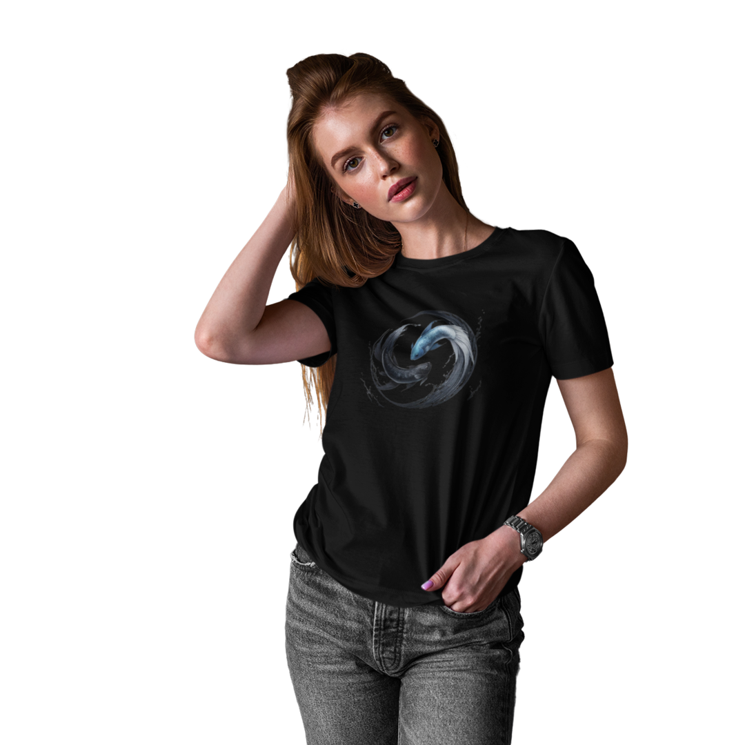 Betta Fish Yin Yang Graphic T-shirt