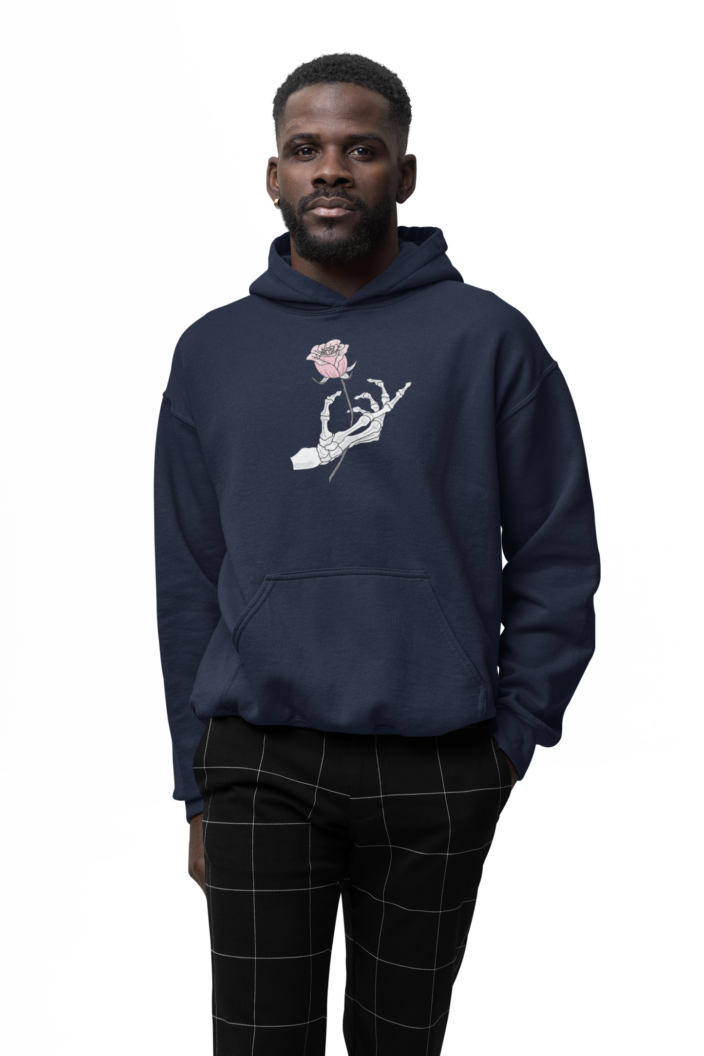 Forever Yours: Skeleton Holding Rose Graphic Hoodie