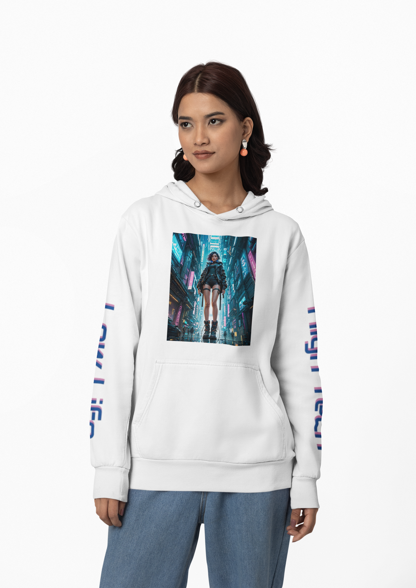 High Tech Low Life Cyberpunk Graphic Anime Hoodie