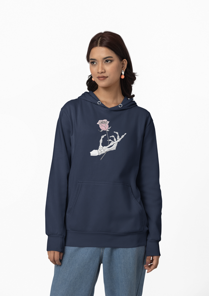 Forever Yours: Skeleton Holding Rose Graphic Hoodie