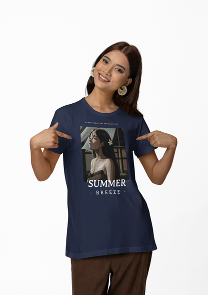 Summer Breeze Graphic Anime Girl T-shirt