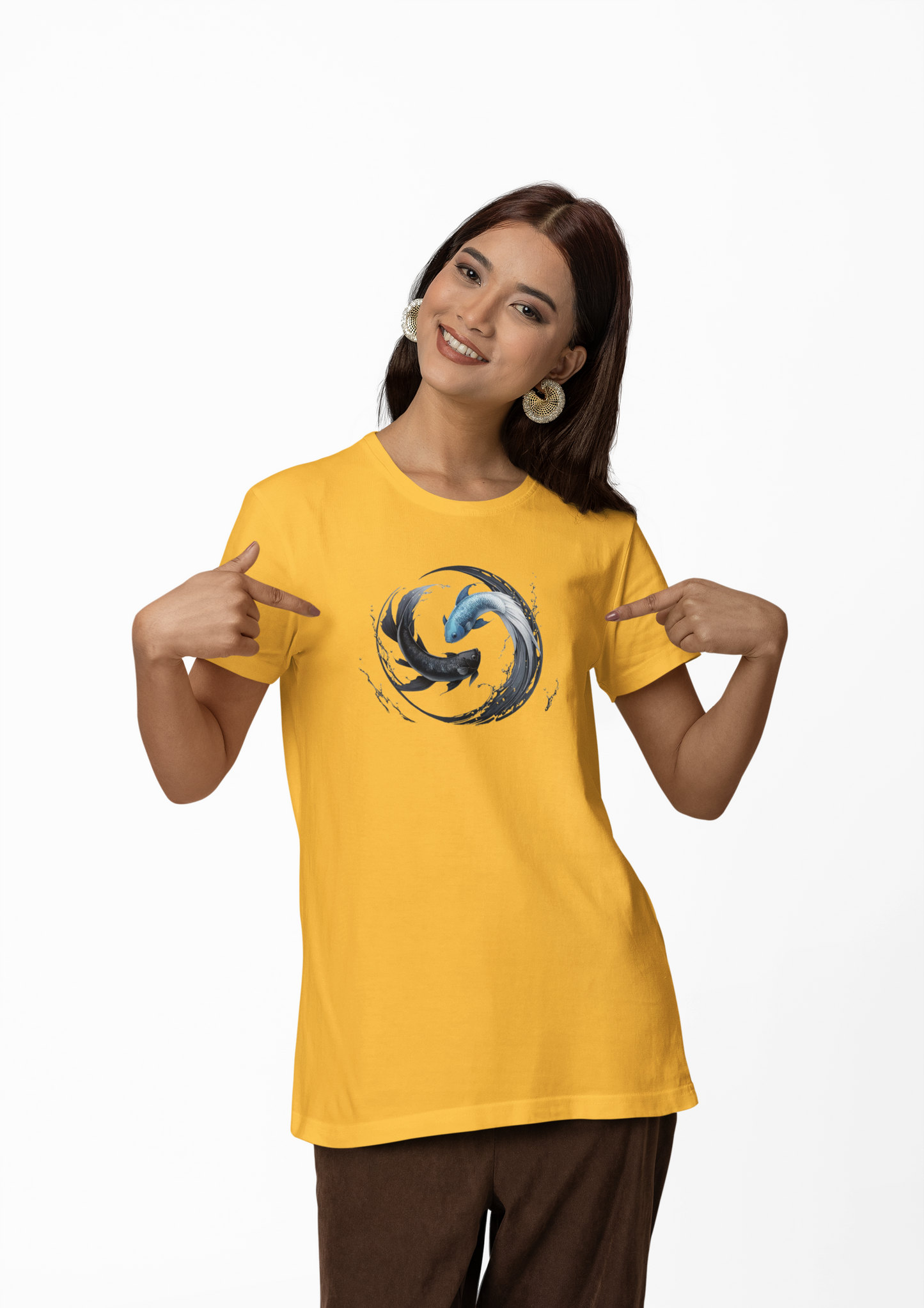 Betta Fish Yin Yang Graphic T-shirt