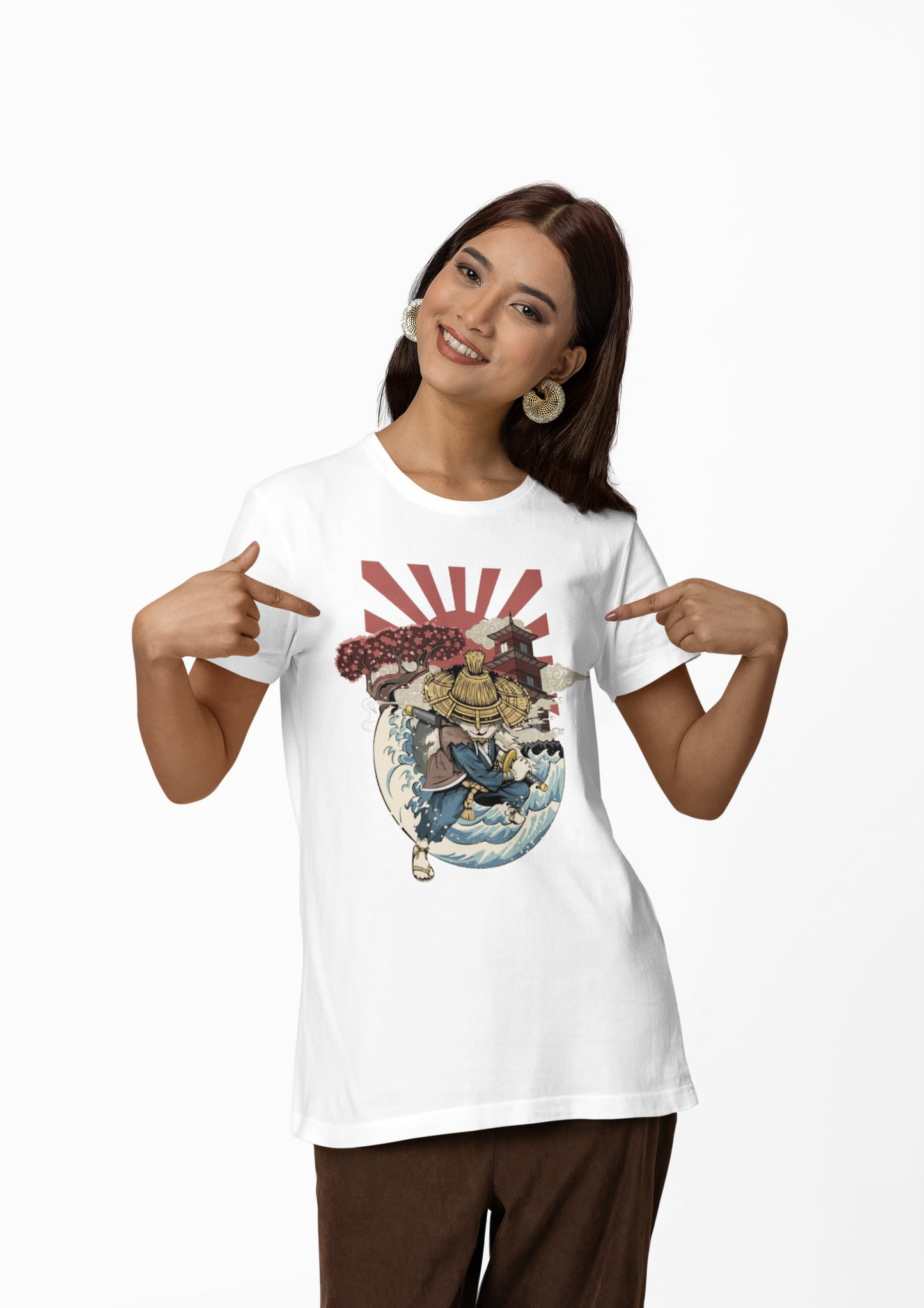 Ronin Cat Graphic Anime T-shirt