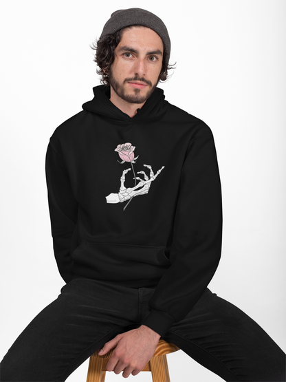 Forever Yours: Skeleton Holding Rose Graphic Hoodie