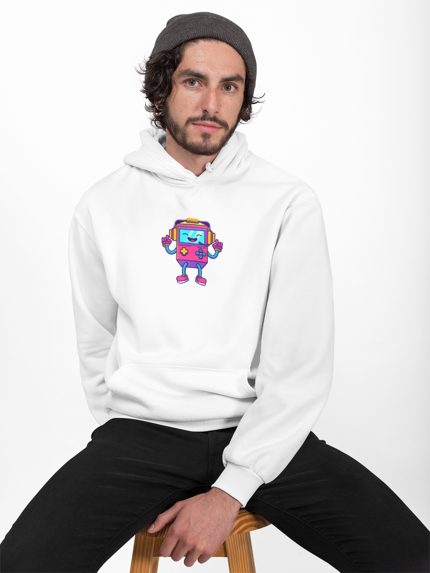 Cheerful Gaming Console Graphic Hoodie