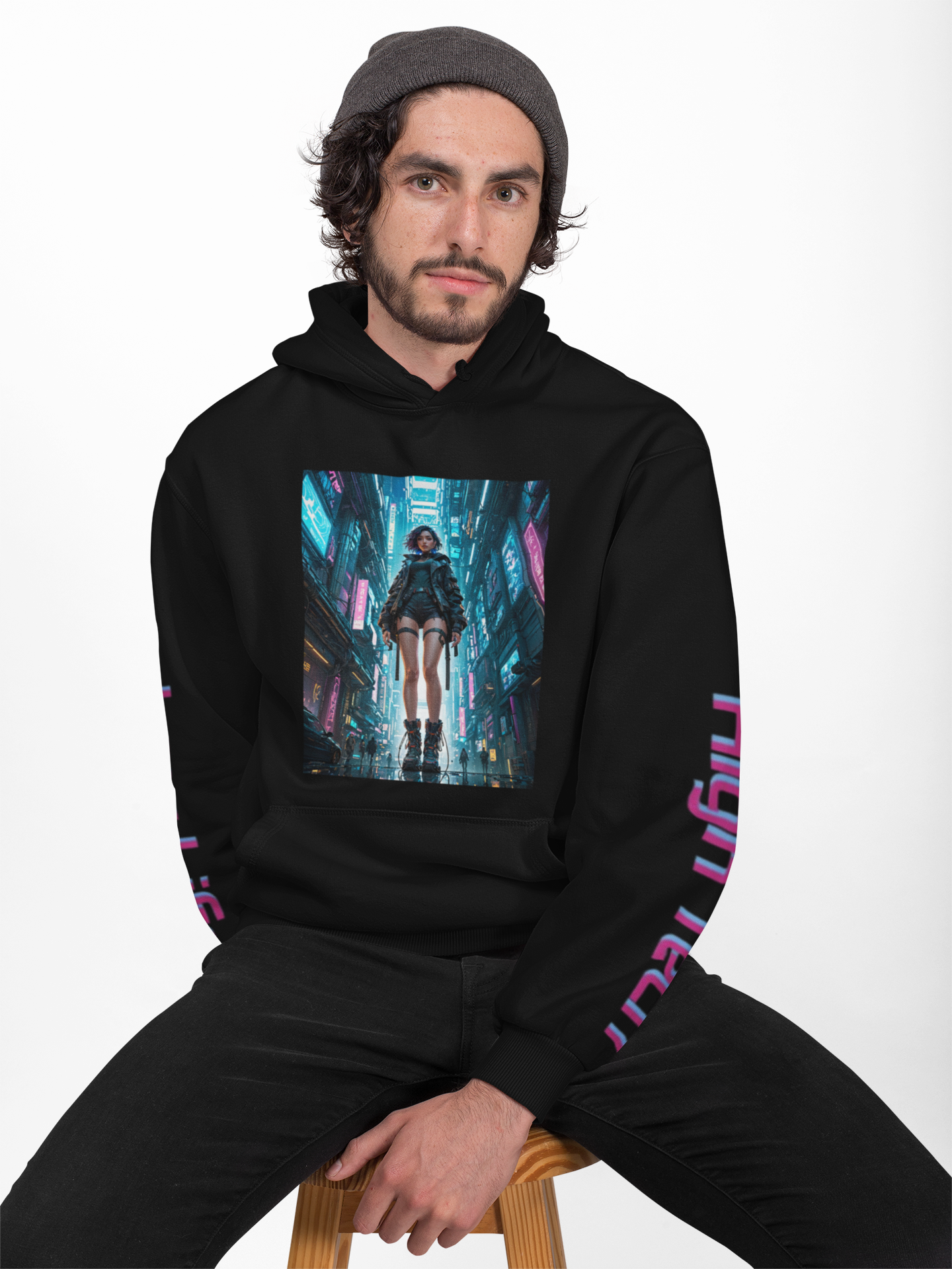 High Tech Low Life Cyberpunk Graphic Anime Hoodie