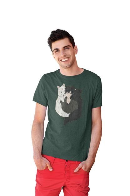 Master of Moon Spirits: Yin and Yang Wolves Graphic Anime T-shirt