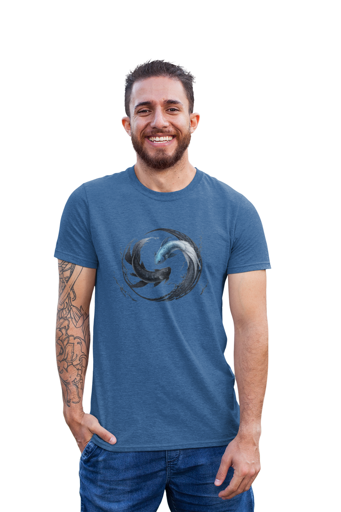 Betta Fish Yin Yang Graphic T-shirt