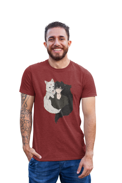 Master of Moon Spirits: Yin and Yang Wolves Graphic Anime T-shirt