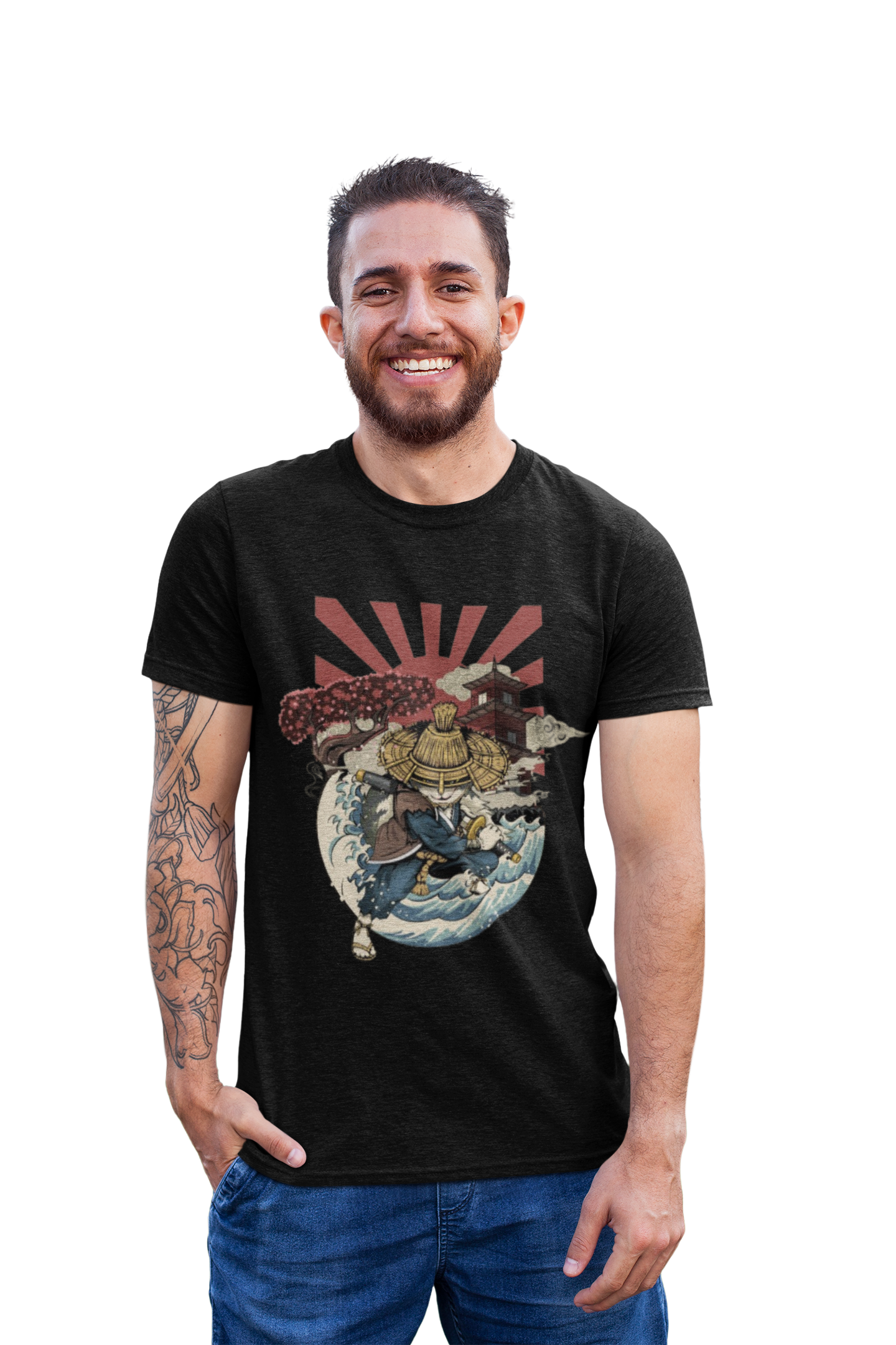 Ronin Cat Graphic Anime T-shirt