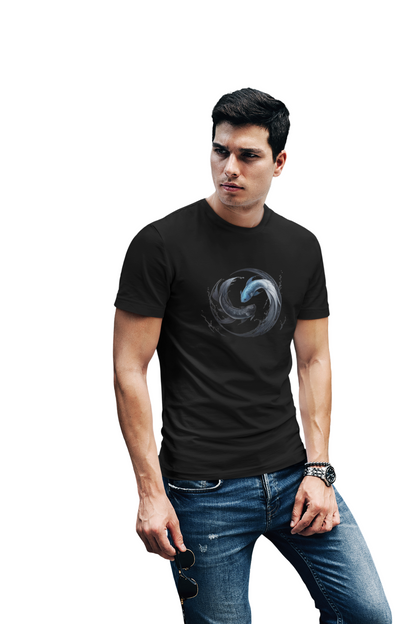 Betta Fish Yin Yang Graphic T-shirt