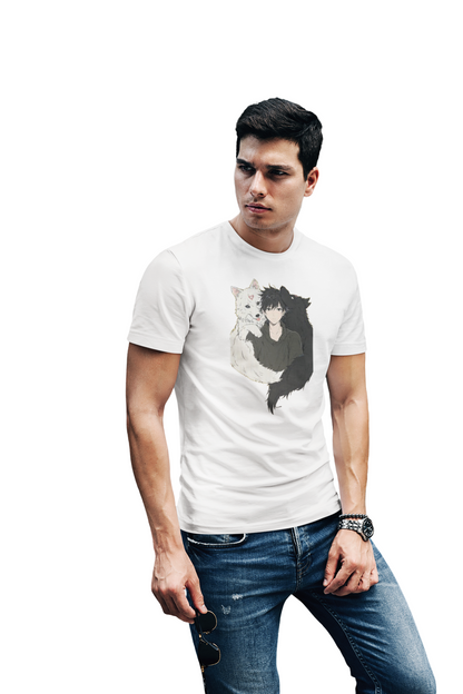 Master of Moon Spirits: Yin and Yang Wolves Graphic Anime T-shirt