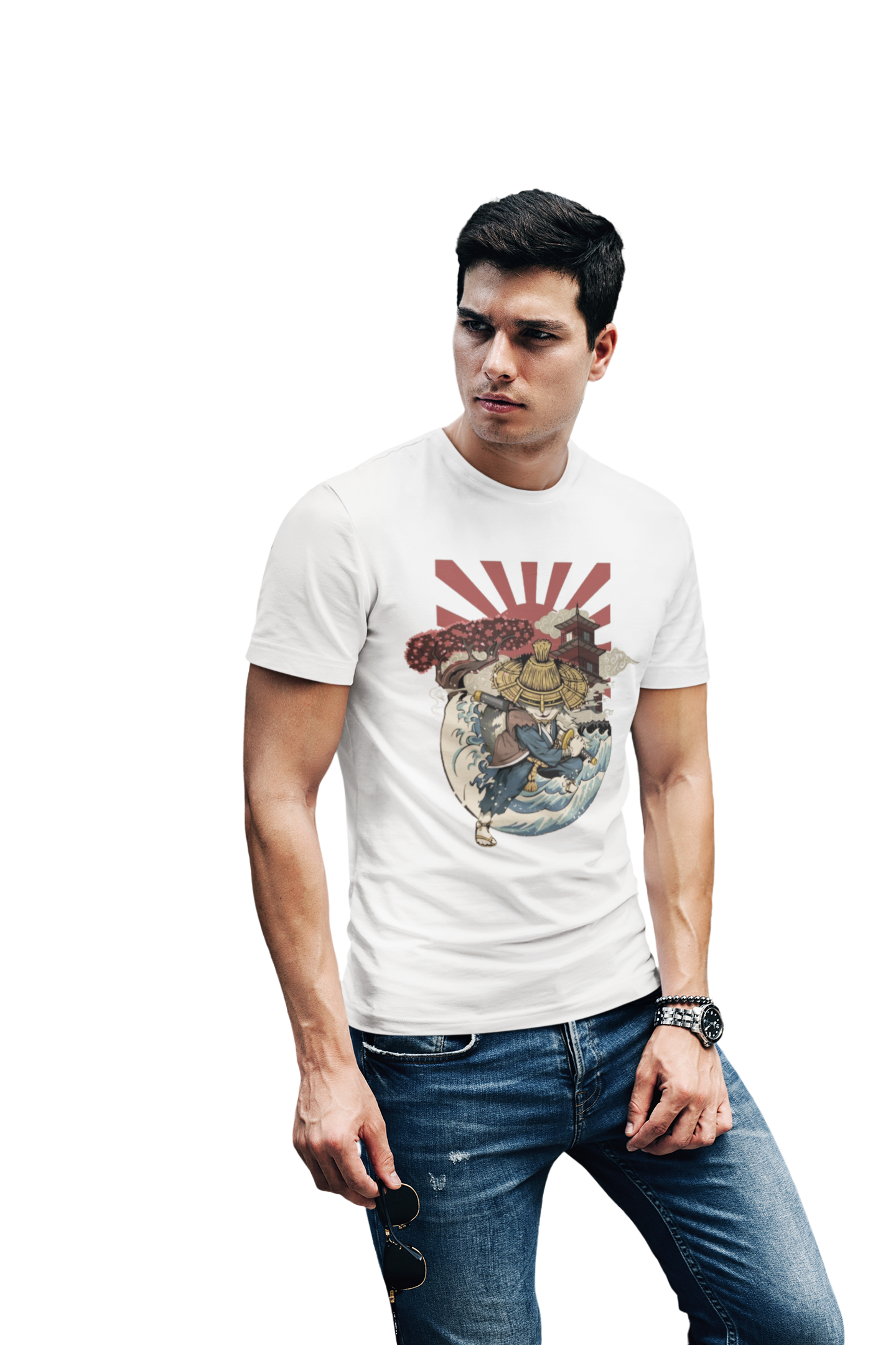 Ronin Cat Graphic Anime T-shirt