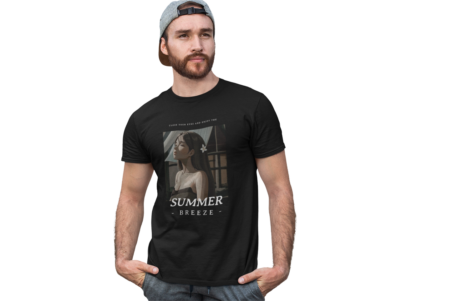 Summer Breeze Graphic Anime Girl T-shirt