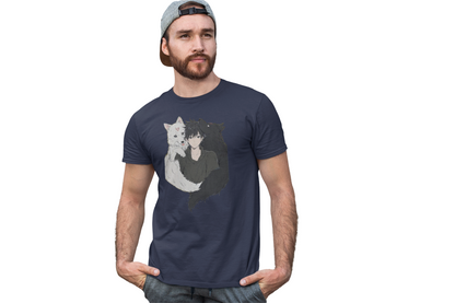 Master of Moon Spirits: Yin and Yang Wolves Graphic Anime T-shirt