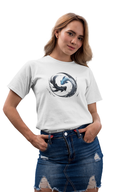 Betta Fish Yin Yang Graphic T-shirt